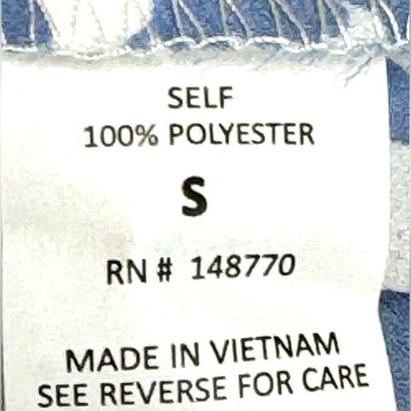 Sienna Sky Blue & White Floral Cold Shoulder Lightweight Flowy Blouse. Small. - Picture 7 of 7